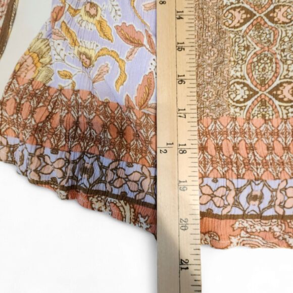 Vici Peasant Blouse Top, Women’s XL, Dusty Pink, Mauve, Patchwork, Boho, Gypsy - Picture 5 of 8